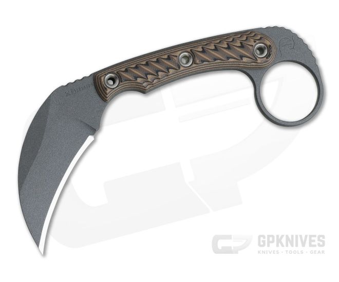 RMJ Tactical Korbin Karambit Nitro-V Hyena Brown Every Day Carry Fixed Blade - RMJ-KOR-HB