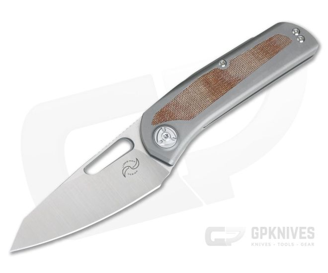 Liong Mah Design KUF v2 Natural Micarta Top Flipper M390 - LMD-KUF2-NM