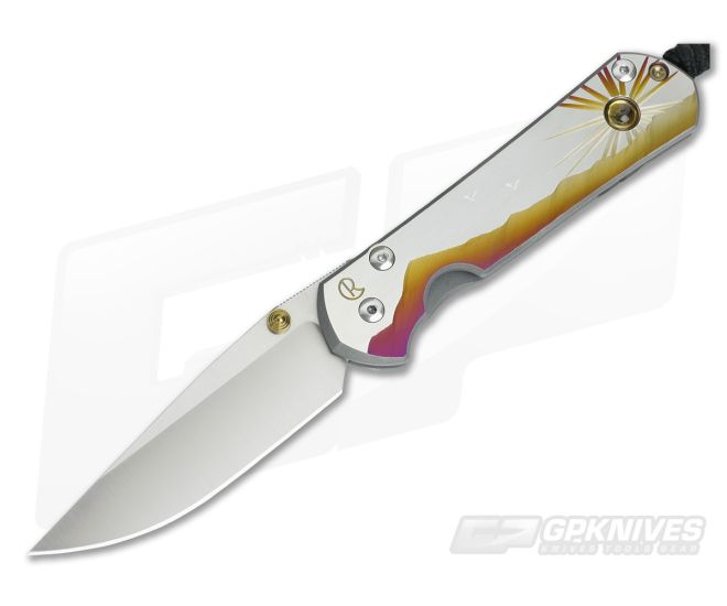 Chris Reeve Large Sebenza 21 Morning Sun Unique Graphic Citrine Cabochon 1060-001 - CRK-L21-1060-001