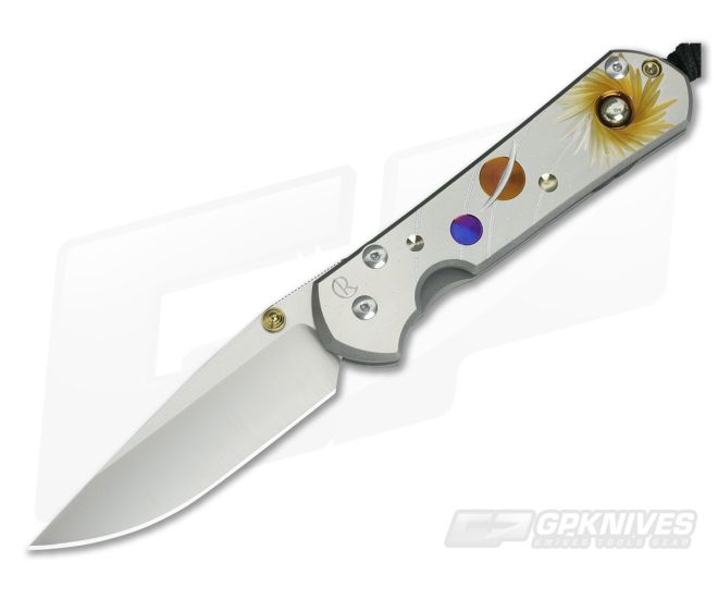 Chris Reeve Large Sebenza 21 Solar System Unique Graphic Pyrite Cabochon 1112-004 - CRK-L21-1112-004