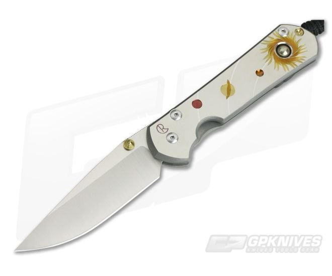 Chris Reeve Large Sebenza 21 Solar System Unique Graphic Pyrite Cabochon 1112-010 - CRK-L21-1112-010
