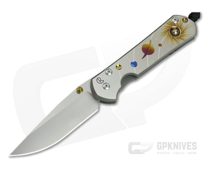 Chris Reeve Large Sebenza 21 Solar System Unique Graphic Pyrite Cabochon 1112-012 - CRK-L21-1112-012