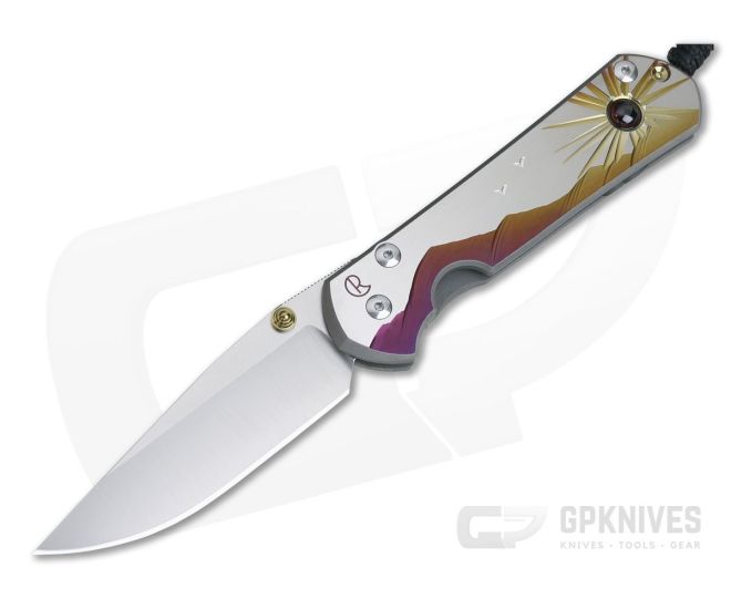 Chris Reeve Large Sebenza 21 Morning Sun Unique Graphic Almandine Garnet Cabochon 1112-017 - CRK-L21-1112-017