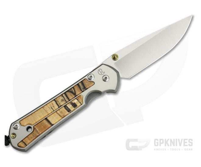 Chris Reeve Large Sebenza 21 Left Handed Spalted Beech Wood Inlays 1163 - CRK-L21-1163