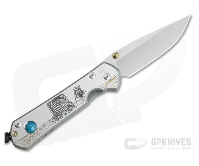 Chris Reeve Large Sebenza 21 CGG LH Left Handed Lunar Landing w/Chrysocolla Cabochon L21-1261 - CRK-L21-1261