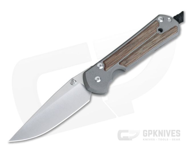 Chris Reeve Large Sebenza 21 Natural Canvas Micarta Drop Point - CRK-L21-1262