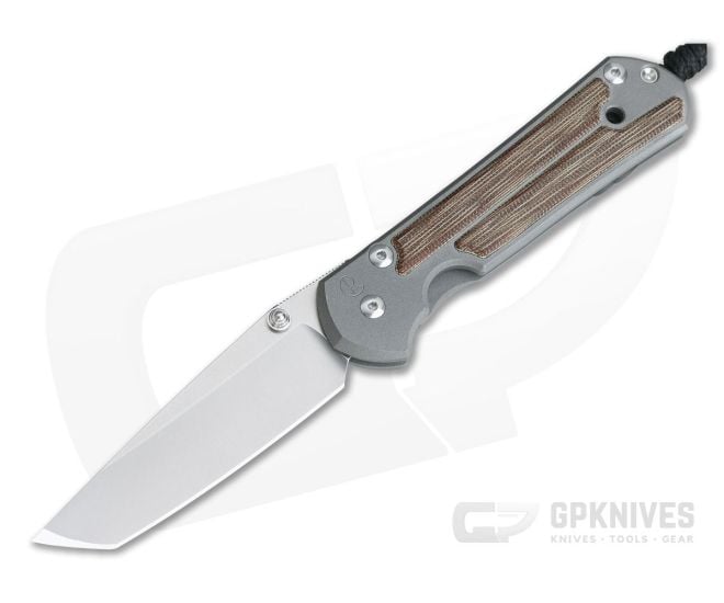 Chris Reeve Large Sebenza 21 Tanto Natural Canvas Micarta Inlays - CRK-L21-1266