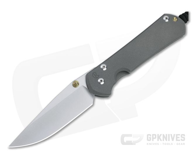 Chris Reeve Large Sebenza 31 Gold Double Lugs Stonewashed S45VN Titanium Folder 002 - CRK-L31-1000-002