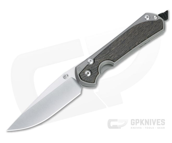 Chris Reeve Large Sebenza 31 Stonewashed S45VN Bog Oak Inlay Silver Hardware Folding Knife 010 - CRK-L31-1100-010