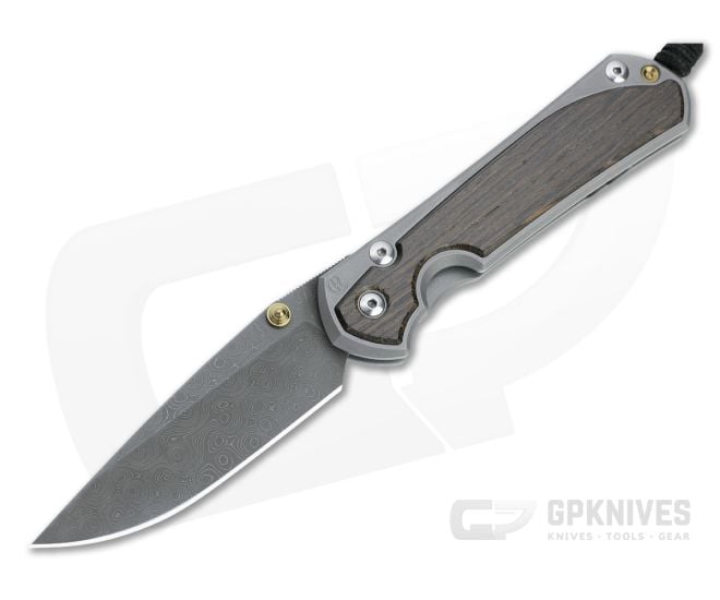 Chris Reeve Large Sebenza 31 Raindrop Damascus Bog Oak Inlay Folder - CRK-L31-1106