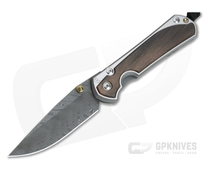 Chris Reeve Large Sebenza 31 Macassar Ebony Inlay Boomerang Damascus Drop Point - CRK-L31-1118-001