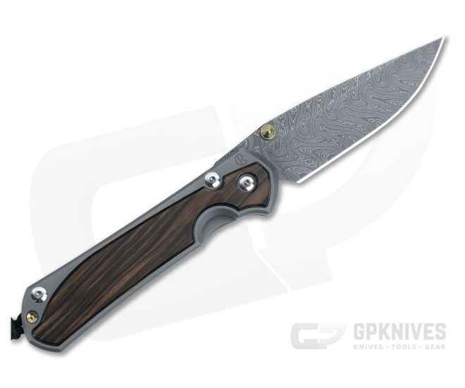 Chris Reeve Large Sebenza 31 Left Handed Titanium Folder Macassar Ebony Inlays Boomerang Damascus Drop Point L31-1119-001 - CRK-L31-1119-001