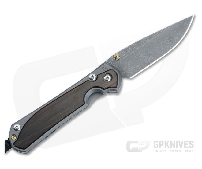 Chris Reeve Large Sebenza 31 Left Handed Titanium Folder Macassar Ebony Inlays Boomerang Damascus Drop Point L31-1119-002 - CRK-L31-1119-002