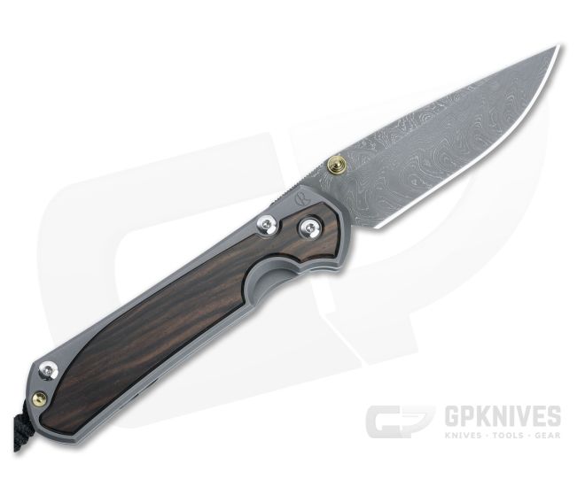 Chris Reeve Large Sebenza 31 Left Handed Titanium Folder Macassar Ebony Inlays Boomerang Damascus Drop Point L31-1119-003 - CRK-L31-1119-003