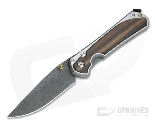 Chris Reeve Large Sebenza 31 Macassar Ebony Inlay Raindrop Damascus Folder - CRK-L31-1122
