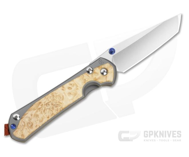 Chris Reeve Large Sebenza 31 Left Hand Tanto Box Elder MIM Clip Rust Lanyard - CRK-L31-1133-173-005