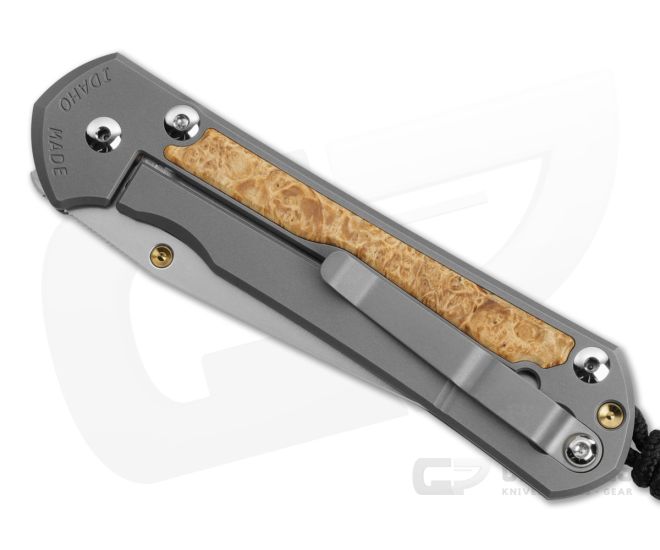 Chris Reeve Large Sebenza 31 - Left Hand Tanto - Box Elder Wood