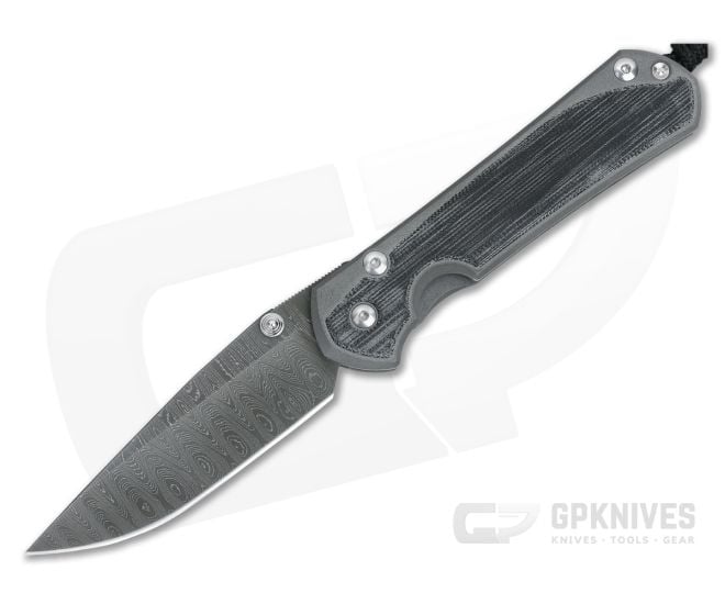 Chris Reeve Large Sebenza 31 Black Canvas Micarta Inlays Ladder Damascus Folder 002 - CRK-L31-1204-002