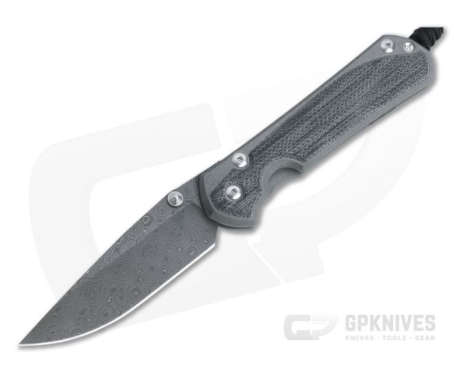 Chris Reeve Large Sebenza 31 Black Canvas Micarta Inlay Raindrop Damascus Drop Point 001 - CRK-L31-1206-001