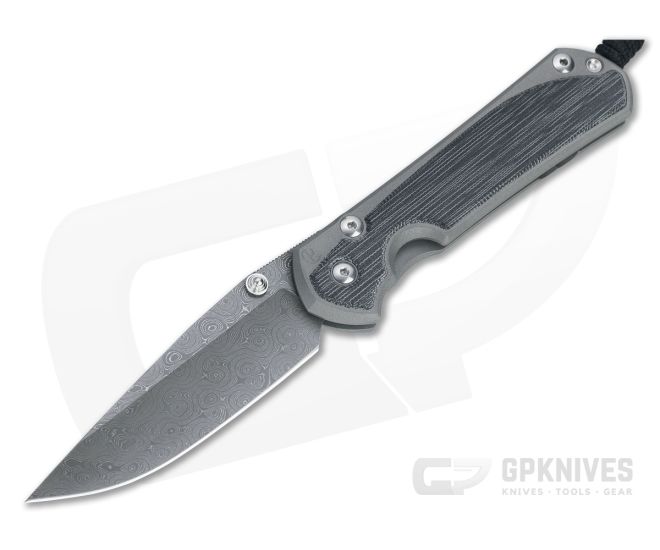 Chris Reeve Large Sebenza 31 Black Canvas Micarta Inlay Raindrop Damascus Folder 002 - CRK-L31-1206-002