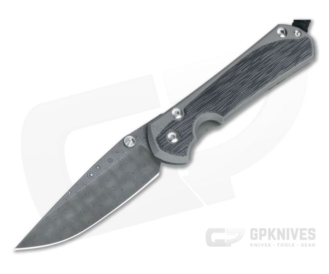 Chris Reeve Large Sebenza 31 Black Canvas Micarta Inlay Raindrop Damascus Folder 003 - CRK-L31-1206-003