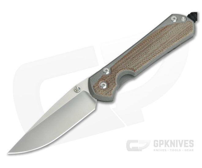 Chris Reeve Large Sebenza 31 Natural Canvas Micarta Inlay Drop Point - CRK-L31-1212