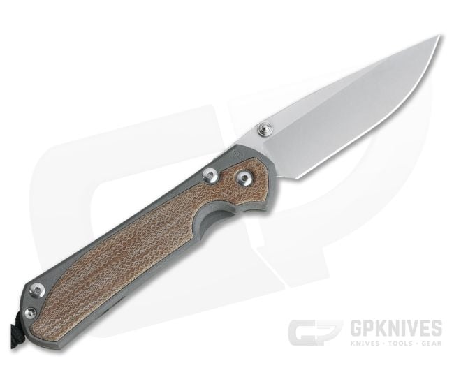 Chris Reeve Large Sebenza 31 Left Handed Natural Canvas Micarta Inlay Drop Point - CRK-L31-1213