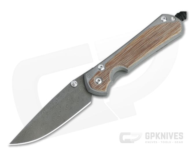 Chris Reeve Large Sebenza 31 Raindrop Damascus Natural Micarta Inlay Folding Knife 002 - CRK-L31-1218-002