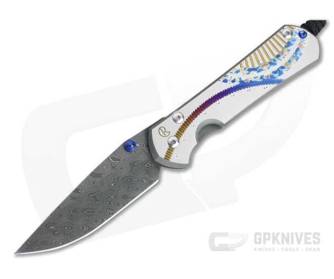 Chris Reeve Large Sebenza 31 Unique Graphic Raindrop Damascus Folder 001 - CRK-L31-1406-001