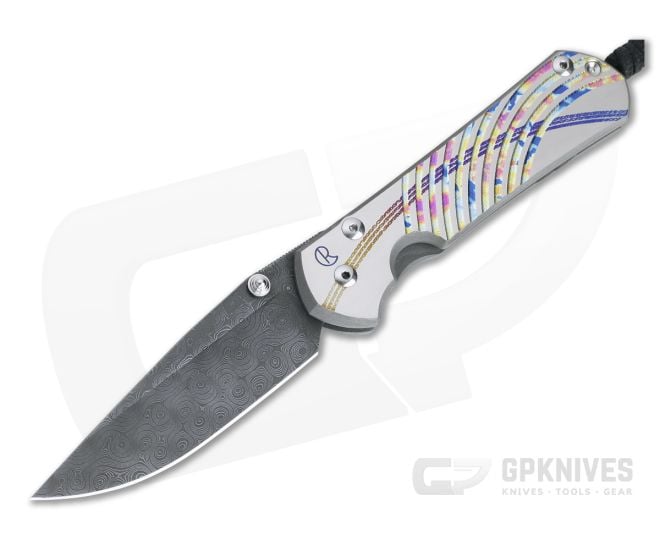 Chris Reeve Large Sebenza 31 Unique Graphic Raindrop Damascus Drop Point - CRK-L31-1406