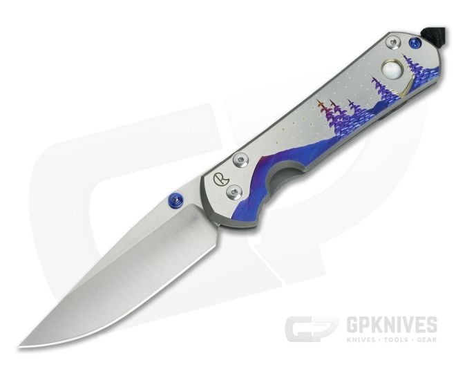 Chris Reeve Large Sebenza 31 Unique Graphic Big Dipper Night Sky w/ MOP Cabochon Drop Point - CRK-L31-1408-006