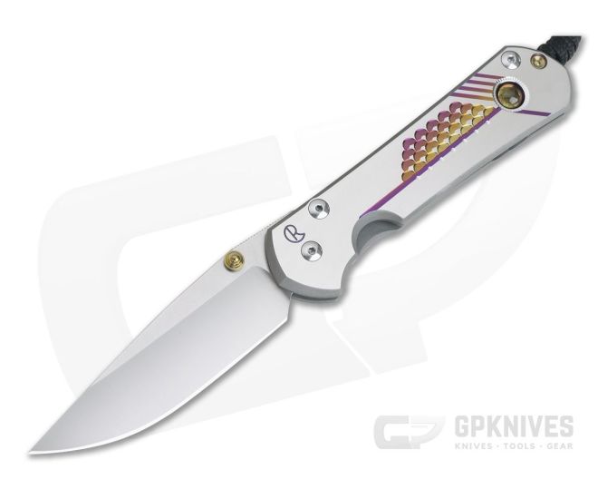 Chris Reeve Large Sebenza 31 Unique Graphic w/ Citrine Cabochon Drop Point L31-1408-008 - CRK-L31-1408-008