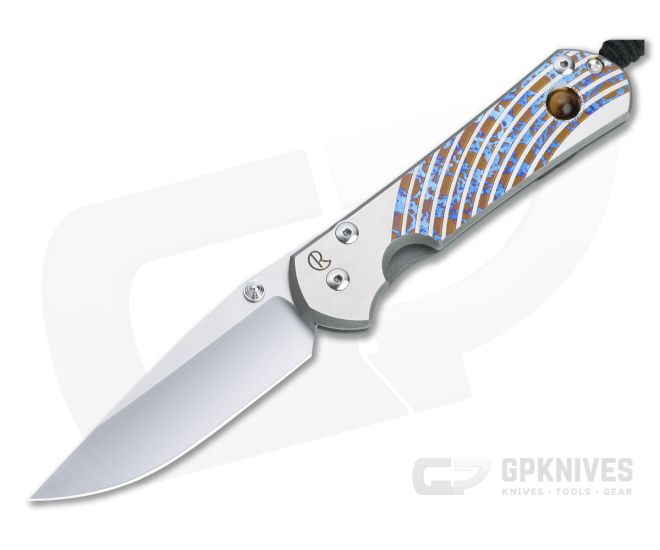 Chris Reeve Large Sebenza 31 S45VN Unique Graphic W/ Tiger's Eye Folding Knife 013 - CRK-L31-1408-013