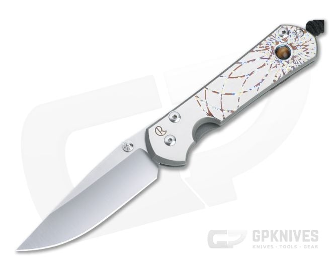 Chris Reeve Large Sebenza 31 S45VN Unique Graphic W/ Tiger's Eye Folding Knife 014 - CRK-L31-1408-014