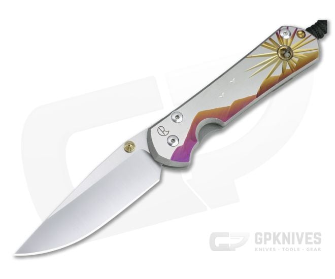 Chris Reeve Large Sebenza 31 S45VN Citrine "Morning Sun" Unique Graphic Folder 036 - CRK-L31-1408-036