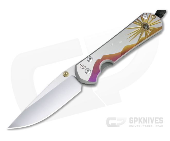 Chris Reeve Large Sebenza 31 S45VN Citrine "Morning Sun" Unique Graphic Folder 037 - CRK-L31-1408-037