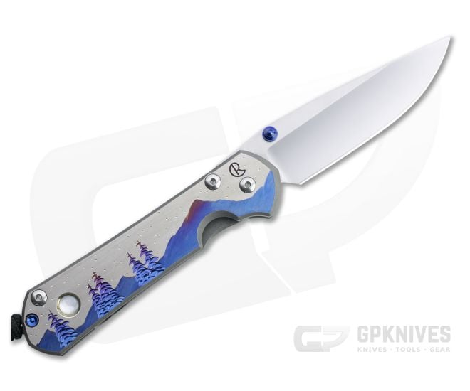 Chris Reeve Large Sebenza 31 Left Hand Night Sky S45VN MOP Inlay Unique Graphic Folding Knife 001 - CRK-L31-1409-001