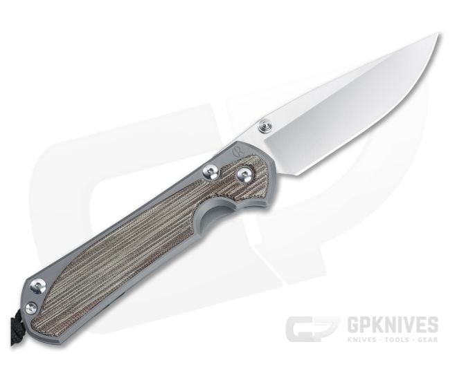 Chris Reeve Large Sebenza 31 Left Hand Natural Micarta Glass Blasted - CRK-L31-1661