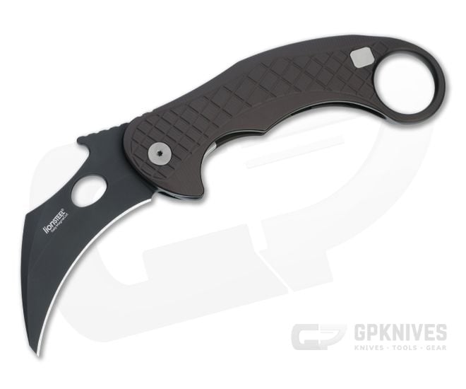 LionSteel Emerson L.E. One Karambit Black Magnacut Earth Brown Aluminum - LS-LE1-A-EB