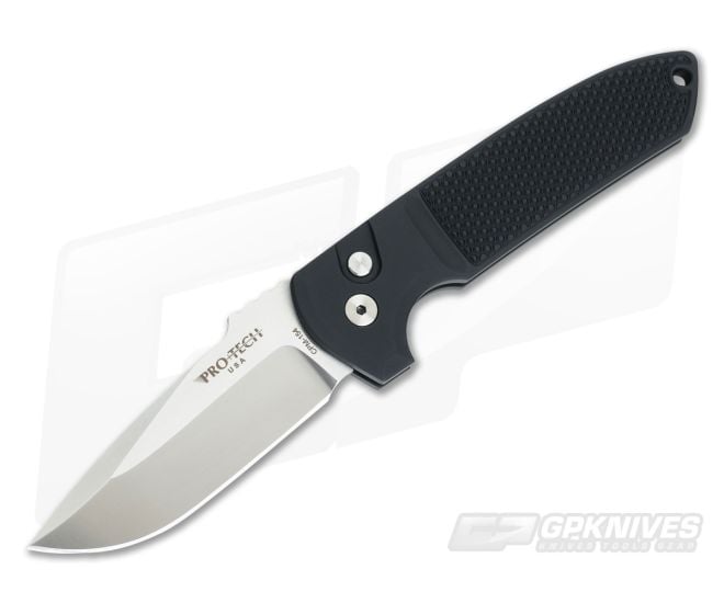 Protech Les George Rockeye Black Knurled Automatic Knife LG205-S - PT-LG205-S