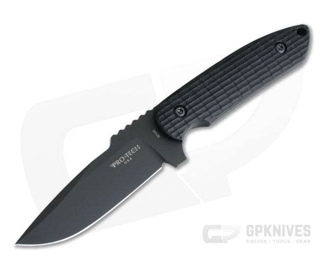Protech Knives Les George Rockeye Black DLC 52100 Black G10 Tactical Fixed Blade - PT-LG302-M