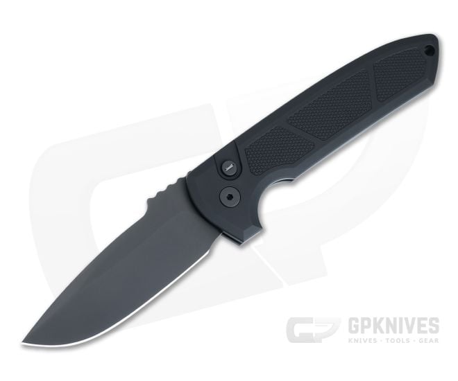 Protech Rockeye Operator Auto Textured Handle Black DLC CPM-D2 Drop Point LG307-D2-OPERATOR - PT-LG307-D2-OPERATOR