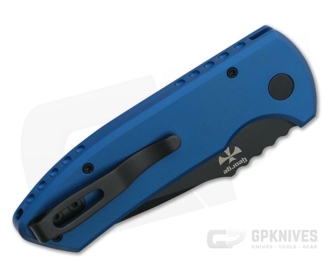 Protech SBR Auto - Blue Aluminum Handle - Black DLC Blade LG403