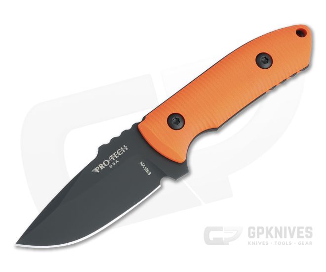 Protech Les George SBR Fixed Blade DLC S35VN Orange G10 with Kydex Sheath LG511 - PT-LG511-ORANGE