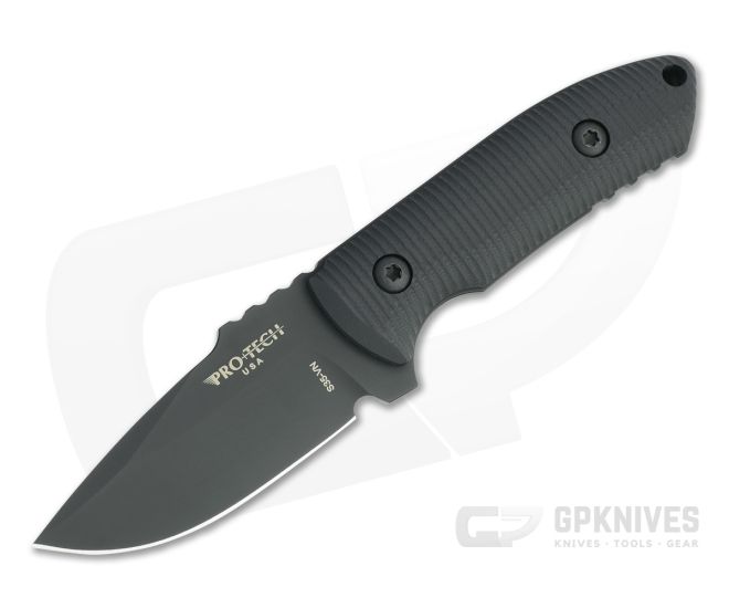Protech Les George SBR Fixed Black DLC S35VN 3D G10 Leather Sheath EDC Fixed Blade LG513 - PT-LG513