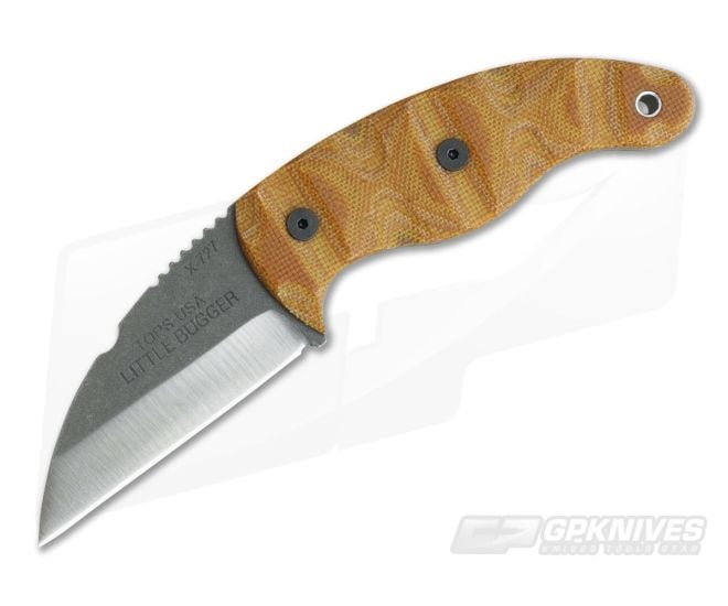 TOPS Knives Little Bugger Ultralight Wharncliffe Rocky Mountain Tread Micarta Fixed Blade LILB-01 - TP-LILB-01-RMT