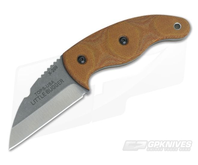 TOPS Knives Little Bugger Matt Graham Ultralight Wharncliffe Micarta Fixed Blade LILB-01 - TP-LILB-01