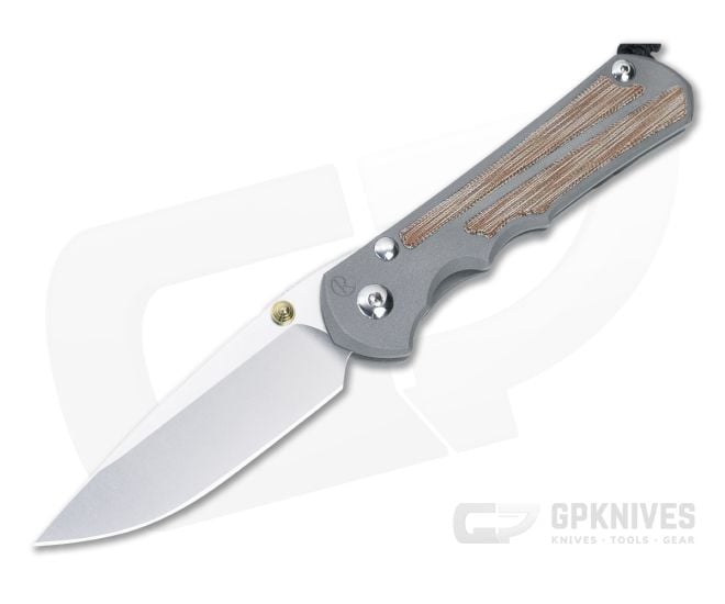 Chris Reeve Large Inkosi Magnacut Natural Micarta Gold Lugs - CRK-LIN-1014-003