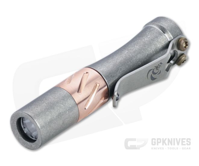 Laulima Metal Craft Hoku Short Stonewashed Titanium Copper Twist Led Flashlight - LMC-LMC007