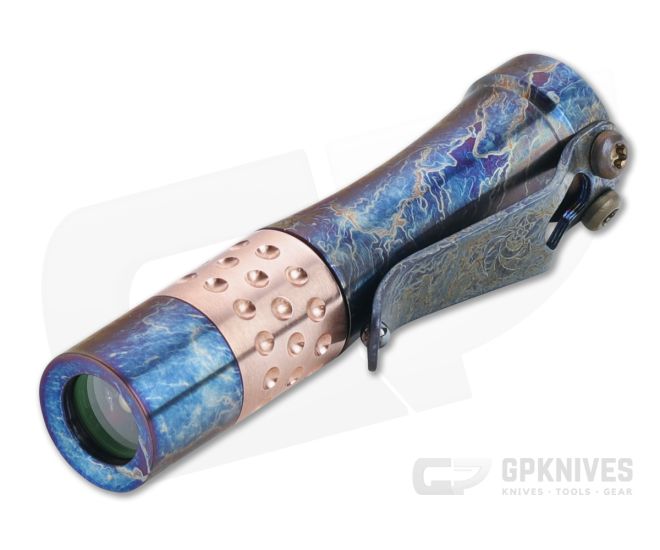 Laulima Metal Craft Hoku Mule Short Acid Titanium Copper Dimple Led Flashlight - LMC-LMC009
